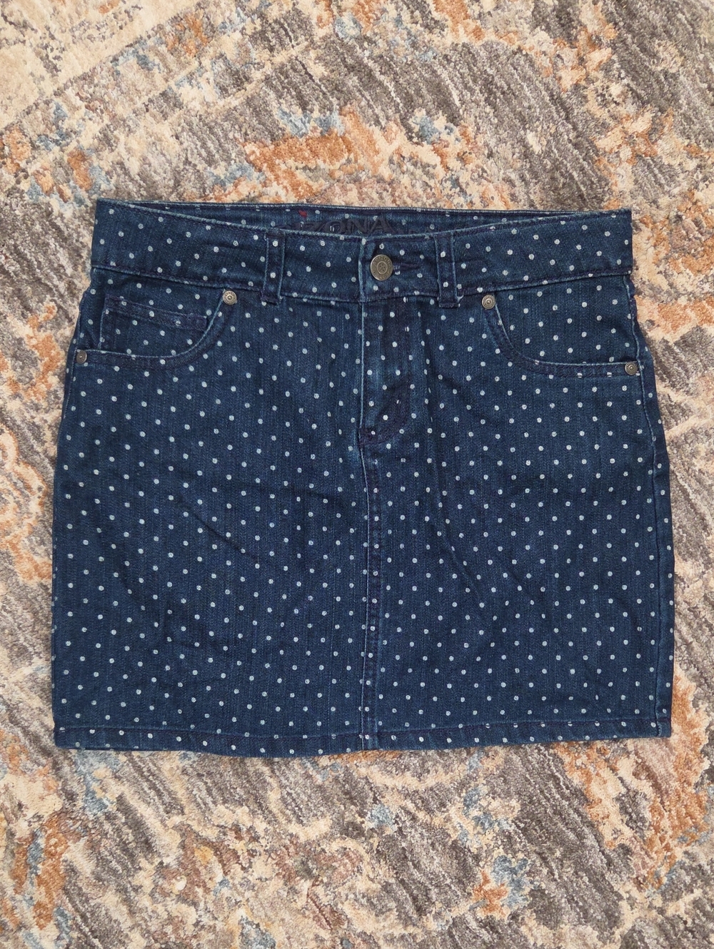 Arizona Girls Polka Dot Denim Mini Skirt